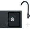 Franke Sets - Küchenset T29, Tectonite Spülbecken OID 611-62, Schwarz + Küchenarmatur FP 9900, Schwarz 114.0366.037