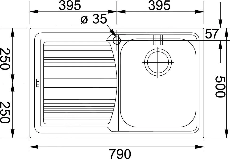 Franke Logica - Spülbecken Edelstahl LLX 611/2, 790x500 Mm 101.0120.187 2 Franke Logica - Spülbecken Edelstahl LLX 611/2, 790x500 Mm 101.0120.187 – Bild 2