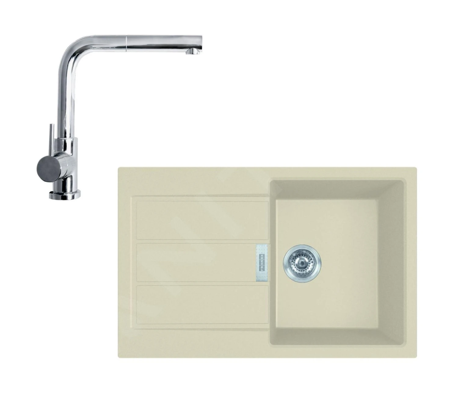 Franke Sets - Set T82, Tectonite-Spüle S2D 611-78 Und Armatur FN 0147.031, Beige / Chrom 143.0675.730 1 Franke Sets - Set T82, Tectonite-Spüle S2D 611-78 Und Armatur FN 0147.031, Beige / Chrom 143.0675.730