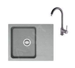 Franke Sets - Set T95, Tectonite-Spüle OID 611-62 Und Armatur FP 9000.084, Grau 143.0675.617