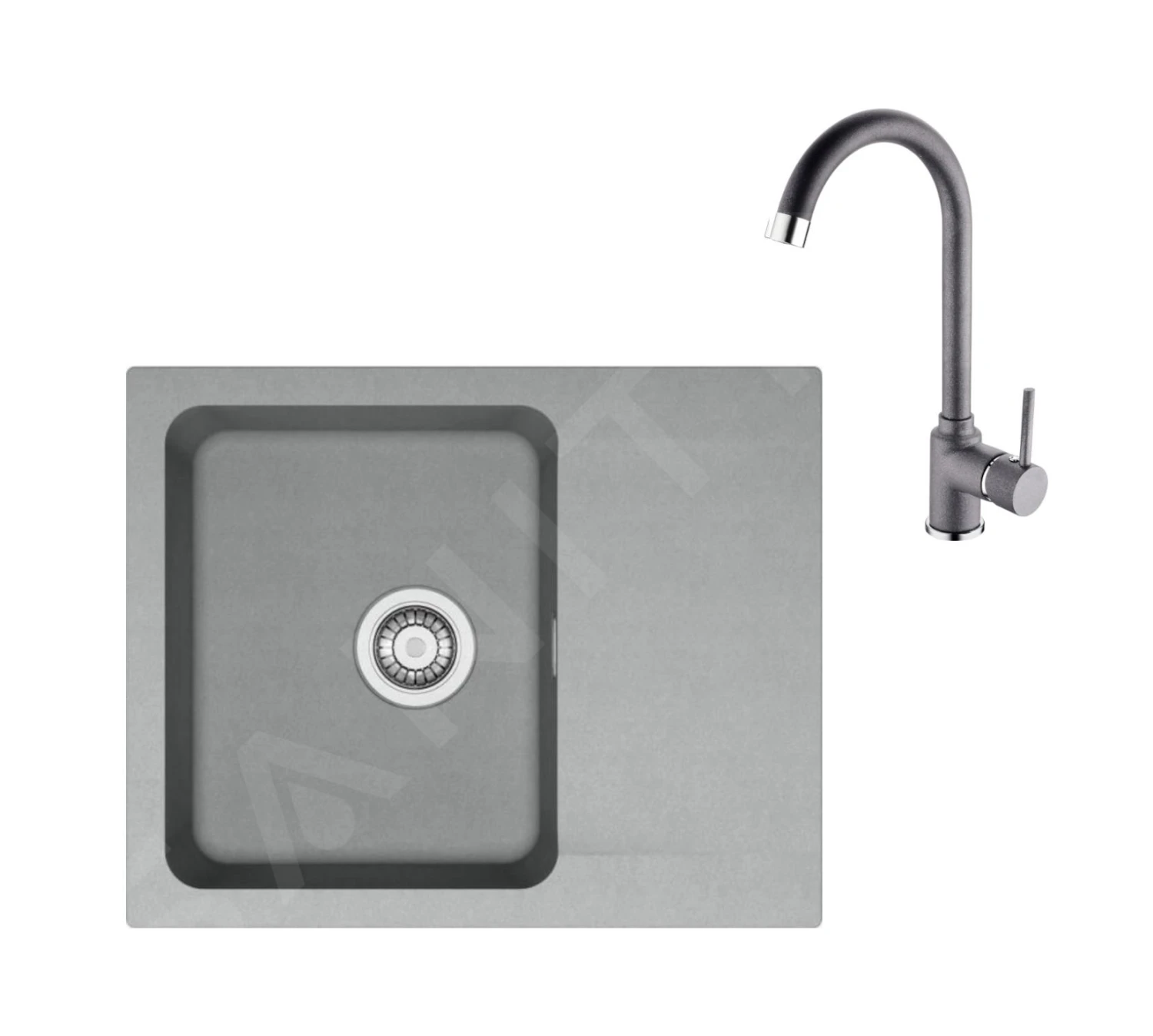 Franke Sets - Set T95, Tectonite-Spüle OID 611-62 Und Armatur FP 9000.084, Grau 143.0675.617 1 Franke Sets - Set T95, Tectonite-Spüle OID 611-62 Und Armatur FP 9000.084, Grau 143.0675.617