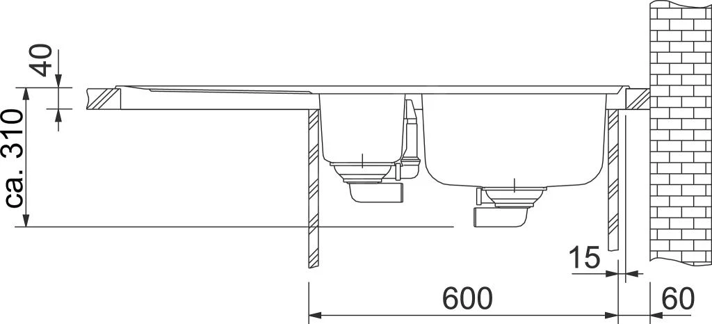 Franke Neptun - Spülbecken Edelstahl NEX 651/2, 1000x510 Mm 101.0120.275 3 Franke Neptun - Spülbecken Edelstahl NEX 651/2, 1000x510 Mm 101.0120.275 – Bild 3
