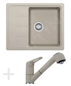 Franke Sets - Küchenset G55, Granitspüle BFG 611-62, Sahara + Armatur FC 9547, Sahara 114.0323.819
