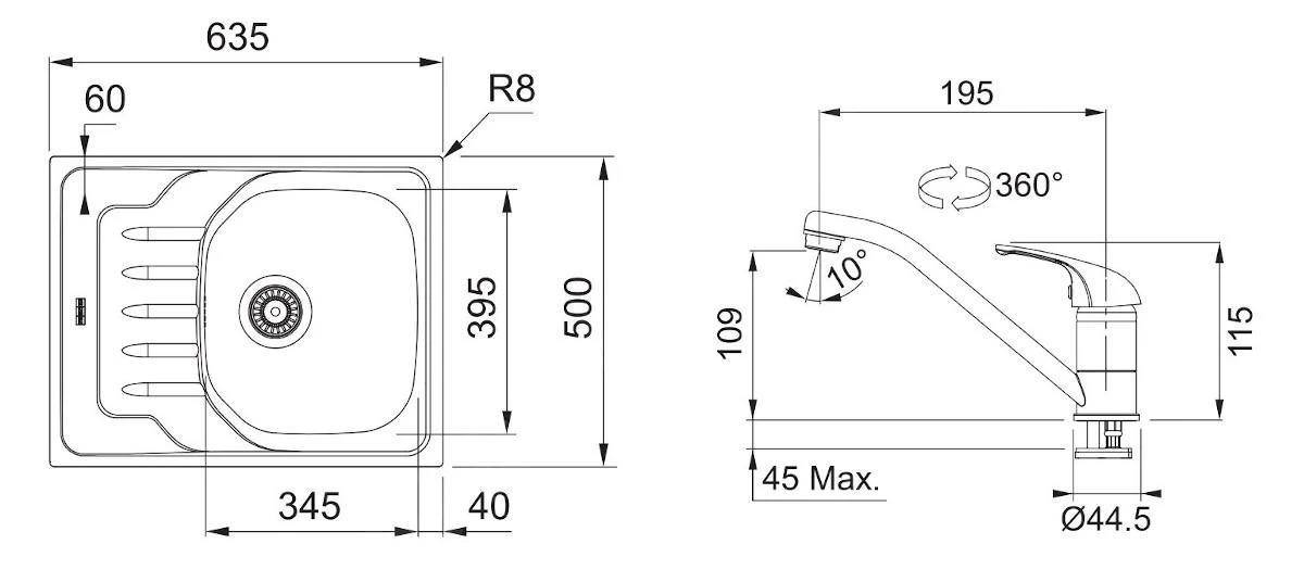 Franke Sets - SET N72, Edestahlspüle OLN 611-63 Mit Armatur FB 250.031, Edelstahl/Chrom 101.0618.833 2 Franke Sets - SET N72, Edestahlspüle OLN 611-63 Mit Armatur FB 250.031, Edelstahl/Chrom 101.0618.833 – Bild 2