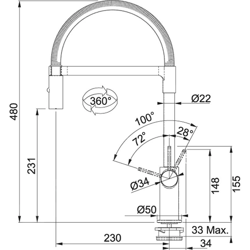 Franke Küchenarmaturen - Spültischarmatur Mit Federarm Und Umsteller, Chrom 115.0265.997 2 Franke Küchenarmaturen - Spültischarmatur Mit Federarm Und Umsteller, Chrom 115.0265.997 – Bild 2
