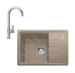 Franke Sets - Küchenset G115, Fragnitspüle BSG 611-62 Und Spültischarmatur FP 0408.031, Kaschmir/verchromt 114.0510.432