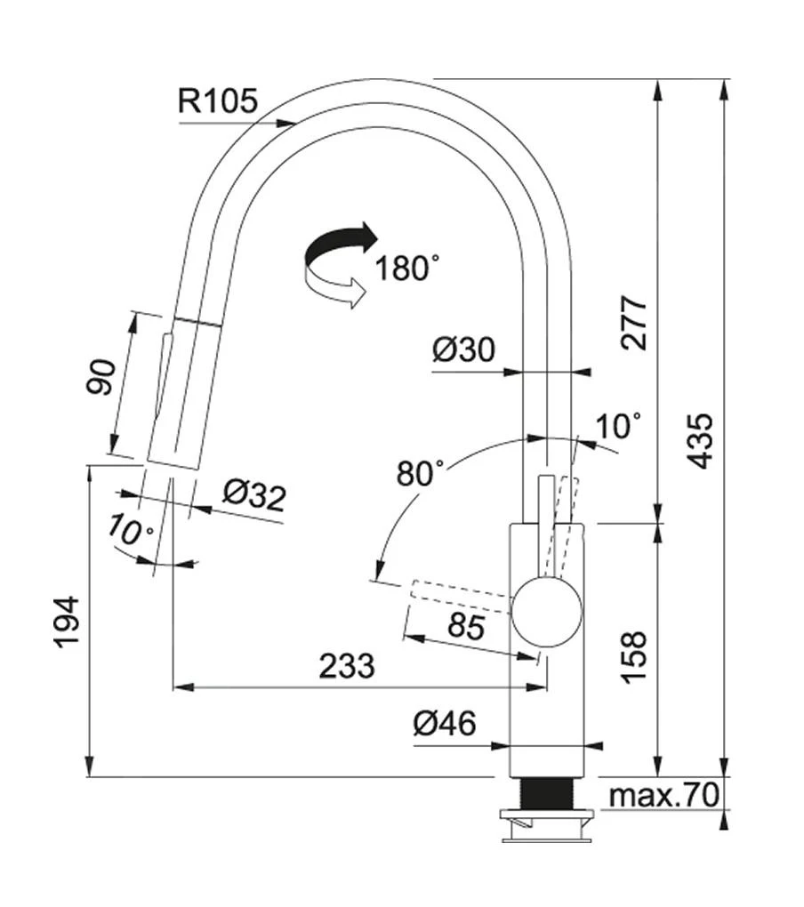 Franke Küchenarmaturen - Spültischarmatur FC 5968.901, Mit Ausziehbarer Brause, Schwarz Matt 115.0575.968 2 Franke Küchenarmaturen - Spültischarmatur FC 5968.901, Mit Ausziehbarer Brause, Schwarz Matt 115.0575.968 – Bild 2