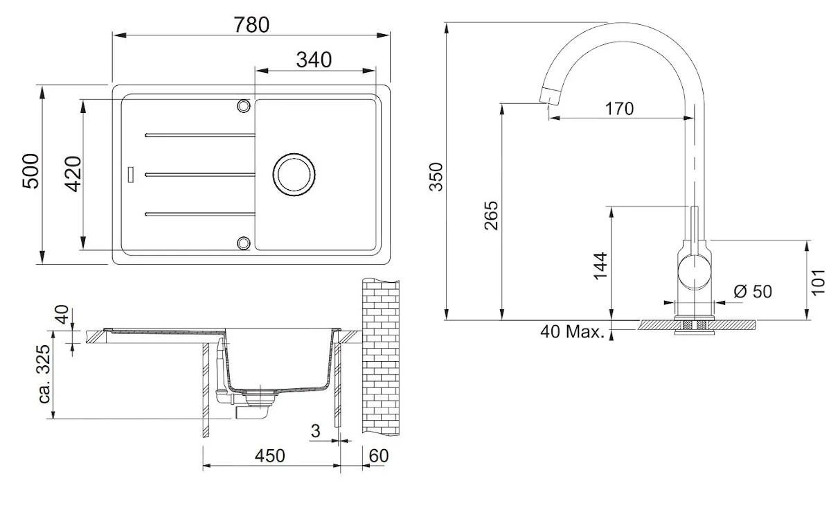 Franke Sets - SET G173, Fragranitspüle BFG 611-78 Mit Armatur FP 9000.082, Sahara/Sahahra 114.0619.588 2 Franke Sets - SET G173, Fragranitspüle BFG 611-78 Mit Armatur FP 9000.082, Sahara/Sahahra 114.0619.588 – Bild 2