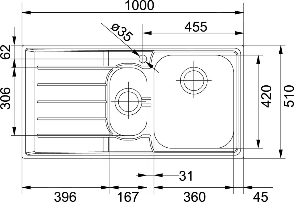 Franke Neptun - Spülbecken Edelstahl NEX 651/2, 1000x510 Mm 101.0120.275 2 Franke Neptun - Spülbecken Edelstahl NEX 651/2, 1000x510 Mm 101.0120.275 – Bild 2