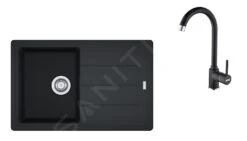 Franke Sets - SET G173, Fragranitspüle BFG 611-78 Mit Armatur FP 9000.071, Onyx/Onyx 114.0619.586