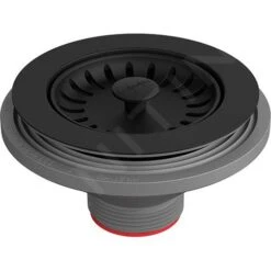 Franke Zubehör - Siebventil Colorline, Schwarz Matt 112.0668.276