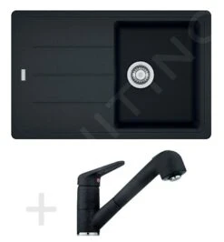 Franke Sets - Küchenset G57, Fragranit Spülbecken BFG 611-78, Onyx + Küchenarmatur FC 9547, Onyx 114.0323.914