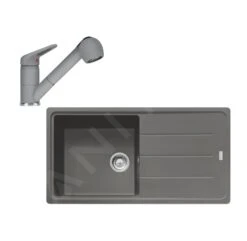 Franke Sets - Küchenset G138, Fragnitspüle BFG 611 Und Spültischarmatur FC 9547.424, Steingrau 114.0510.597
