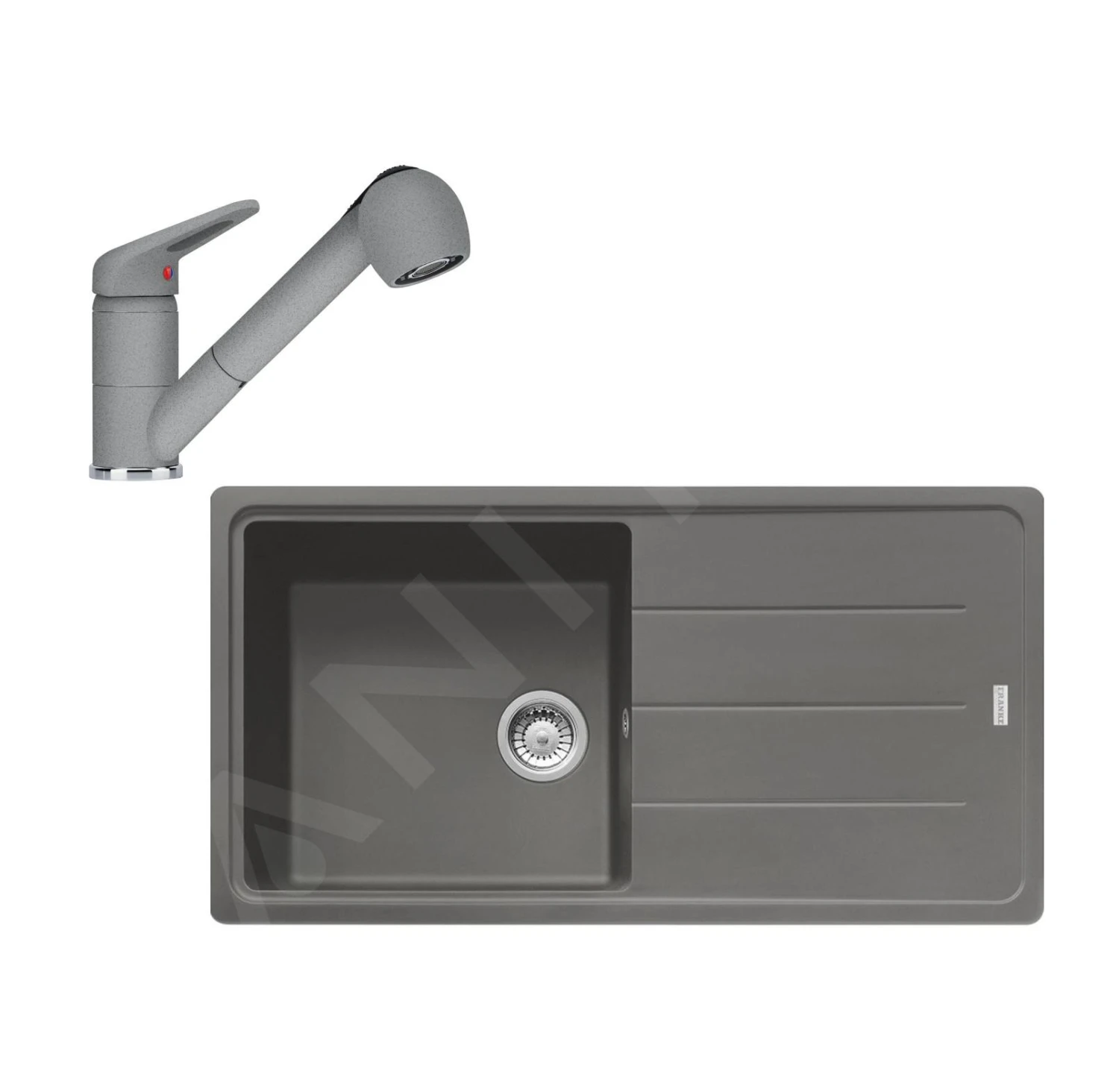 Franke Sets - Küchenset G138, Fragnitspüle BFG 611 Und Spültischarmatur FC 9547.424, Steingrau 114.0510.597 1 Franke Sets - Küchenset G138, Fragnitspüle BFG 611 Und Spültischarmatur FC 9547.424, Steingrau 114.0510.597