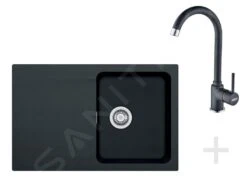 Franke Sets - Küchenset T30, Tectonite Spülbecken OID 611-78, Schwarz + Küchenarmatur FP 9900, Schwarz 114.0366.039