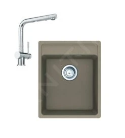 Franke Sets - Set G242, Fragranit-Spüle MRG 610-37 RTL Und Armatur Samoa, Kaschmir / Chrom 114.0675.645