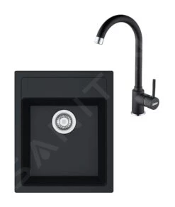 Franke Sets - Küchenset T52, Tectonite-Spüle SID 610-40 Und Spültischarmatur FP 9000.071, Schwarz 114.0508.416