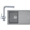 Franke Sets - Küchenset G97, Fragranit Spülbecken BFG 611-78, Steingrau + Küchenarmatur SAMOA, Chrom 114.0439.156
