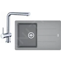 Franke Sets - Küchenset G97, Fragranit Spülbecken BFG 611-78, Steingrau + Küchenarmatur SAMOA, Chrom 114.0439.156