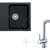 Franke Sets - Küchenset T31, Tectonite Spülbecken OID 611-78, Schwarz + Küchenarmatur Samoa, Chrom 114.0366.061