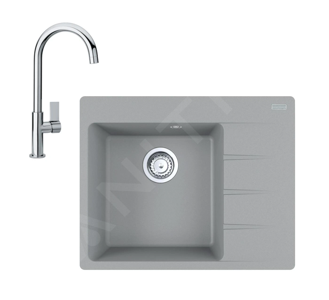 Franke Sets - Set G214, Fragranit Spülbecken CNG 611-62 TL/2 Und Küchenarmatur FP 0408.031, Felsgrau/Chrom 114.0650.763 1 Franke Sets - Set G214, Fragranit Spülbecken CNG 611-62 TL/2 Und Küchenarmatur FP 0408.031, Felsgrau/Chrom 114.0650.763