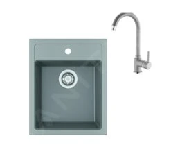 Franke Sets - Küchenset T101, Tectonite-Spüle SID 610-40 Und Armatur FP 9000.084, Grau 143.0675.709