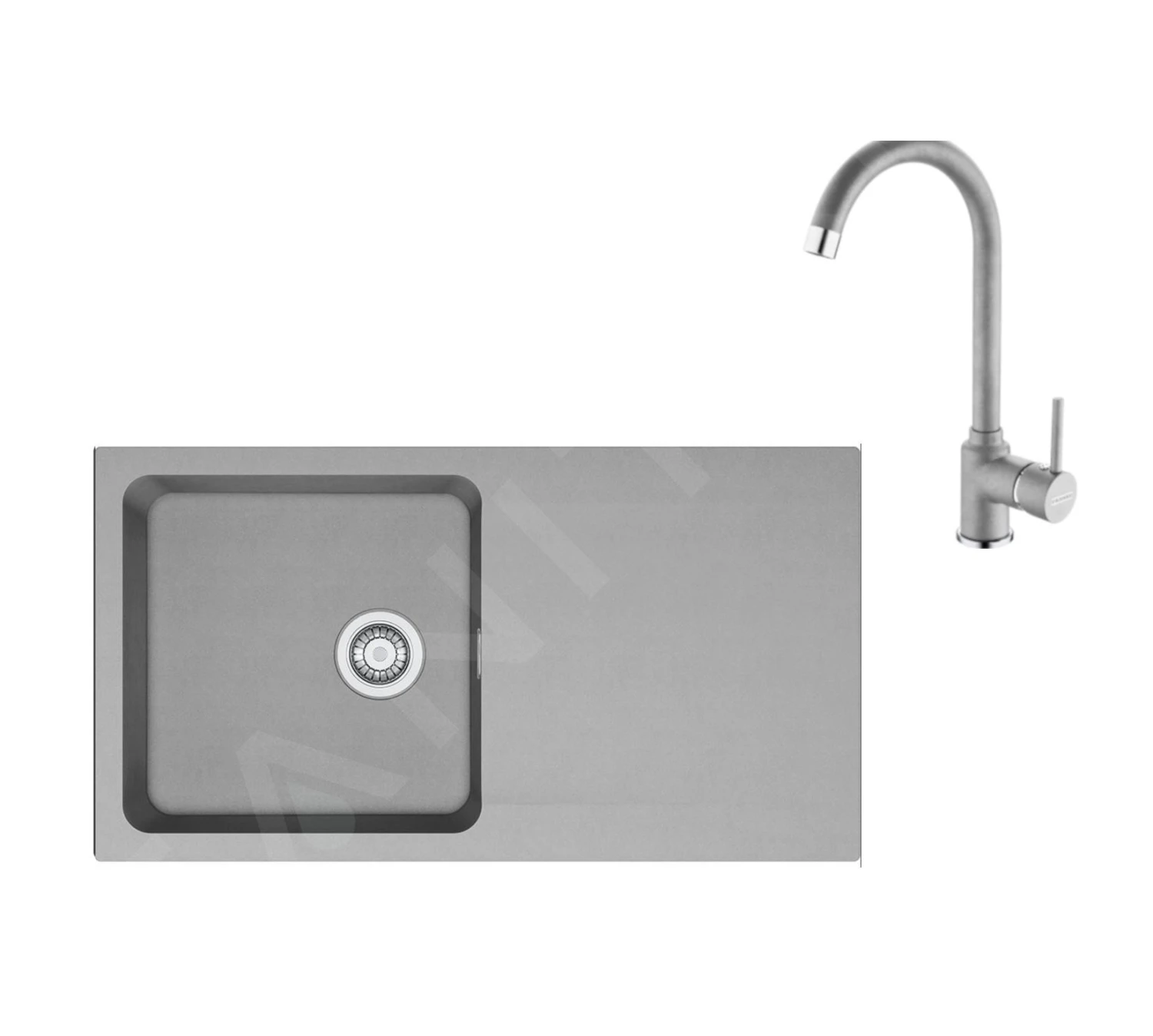 Franke Sets - Set T99, Tectonite-Spüle OID 611 Und Armatur FP 9000.084, Grau 143.0675.703 1 Franke Sets - Set T99, Tectonite-Spüle OID 611 Und Armatur FP 9000.084, Grau 143.0675.703