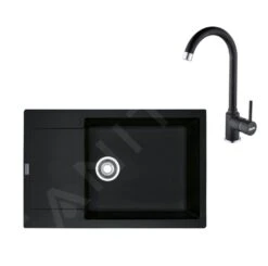 Franke Sets - Küchenset G170, Fragnitspüle MRG 611-78 BB Und Spültischarmatur FN 9000.071, Onyx 114.0587.967