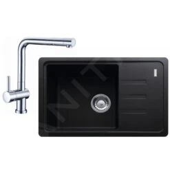 Franke Sets - Küchenset G116, Fragranitspüle BSG 611-62, Onyx + Armatur Samoa, Chrom 114.0440.605