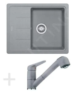 Franke Sets - Küchenset G55, Granitspüle BFG 611-62, Steingrau + Armatur FC 9547, Steingrau 114.0323.821