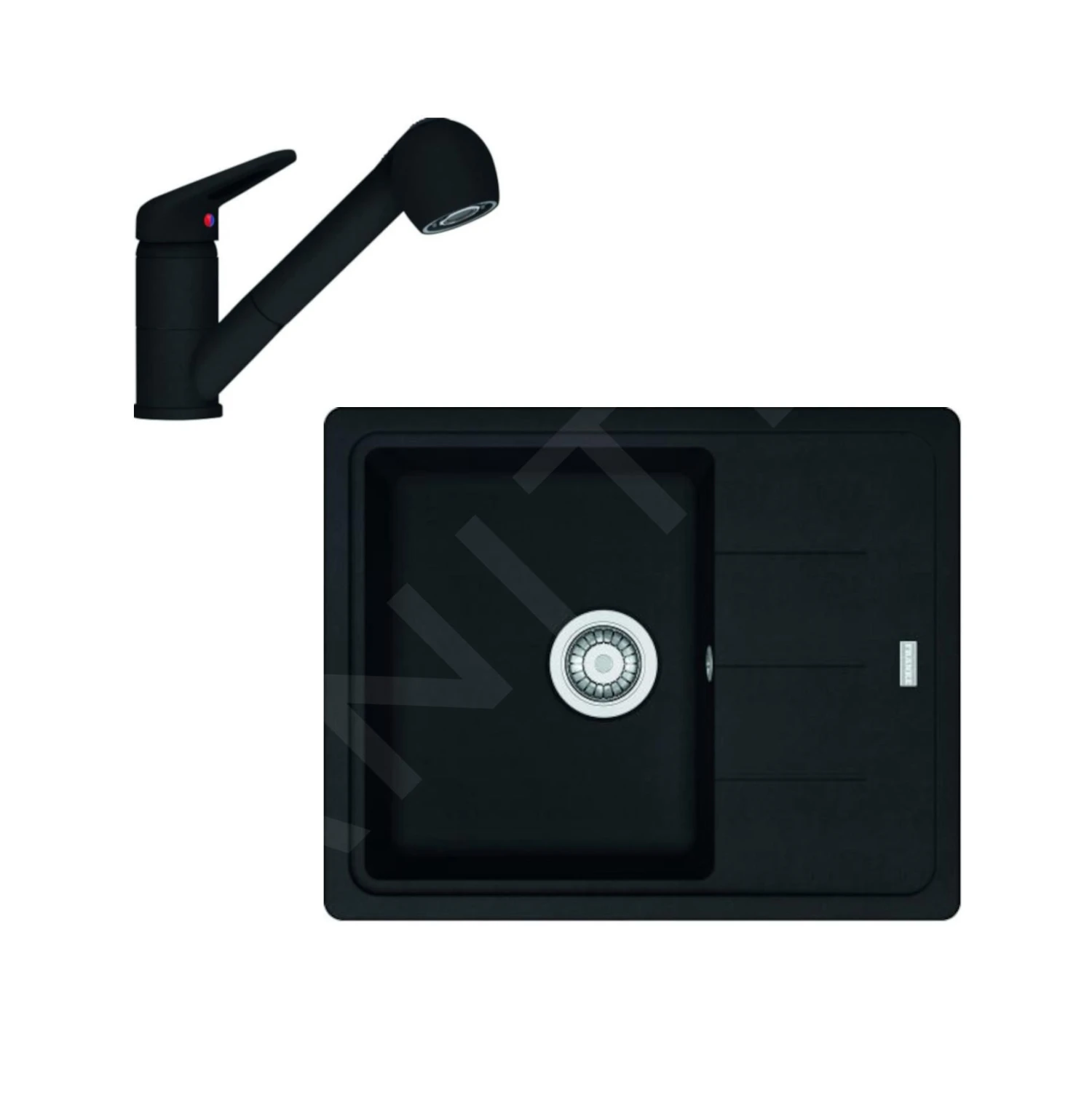 Franke Sets - Küchenset G55, Fragranite-Spüle BFG 611-62 Und Armatur FC 9547.901, Matt Schwarz 114.0675.661 1 Franke Sets - Küchenset G55, Fragranite-Spüle BFG 611-62 Und Armatur FC 9547.901, Matt Schwarz 114.0675.661