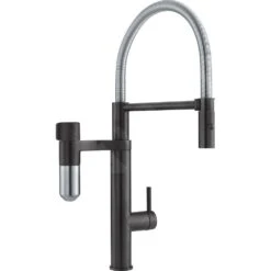 Franke Filter-Armaturen - Spültischarmatur Vital Tap Mit Filter, Flexiblem Arm Und Brause, Schwarz Matt/Edelstahl 120.0621.313