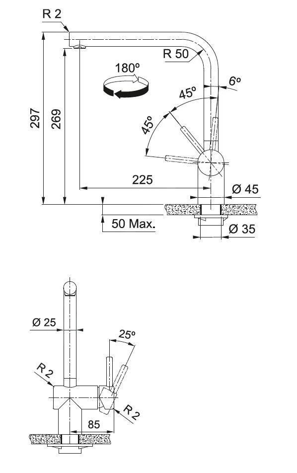 Franke Atlas Neo - Spültischarmatur FC 3834, Edelstahl 115.0521.435 2 Franke Atlas Neo - Spültischarmatur FC 3834, Edelstahl 115.0521.435 – Bild 2