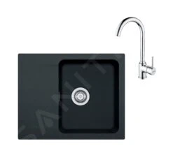 Franke Sets - Set T94, Tectonite-Spüle OID 611-62 Und Armatur FP 9000.031, Schwarz / Chrom 143.0675.615