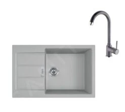 Franke Sets - Küchenset T107, Tektonite-Spüle S2D 611-78 XL Und Armatur FP 9000.084, Grau 143.0675.737