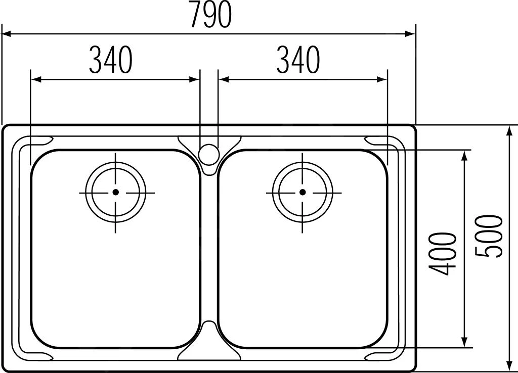 Franke Logica - Spülbecken Edelstahl LLX 620, 790x500 Mm 101.0199.870 2 Franke Logica - Spülbecken Edelstahl LLX 620, 790x500 Mm 101.0199.870 – Bild 2