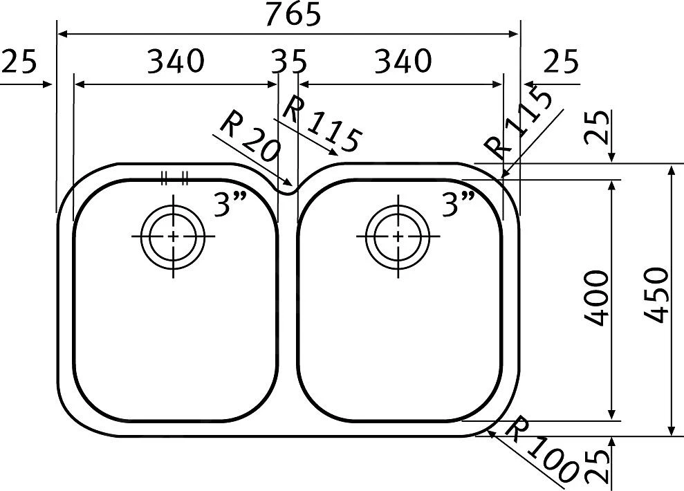 Franke Armonia - Spülbecken Edelstahl AMX 120, 765x450 Mm, Siphon 122.0120.019 2 Franke Armonia - Spülbecken Edelstahl AMX 120, 765x450 Mm, Siphon 122.0120.019 – Bild 2