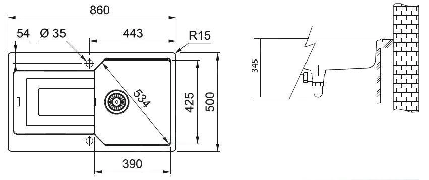 Franke Urban - Fragranit Spülbecken UBG 611-86, 860x500 Mm, Steingrau 114.0582.895 2 Franke Urban - Fragranit Spülbecken UBG 611-86, 860x500 Mm, Steingrau 114.0582.895 – Bild 2