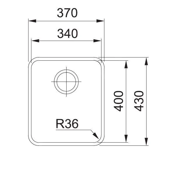 Franke Aton - Spülbecken ANX 110-34, 370x430 Mm, Edelstahl 122.0204.647 2 Franke Aton - Spülbecken ANX 110-34, 370x430 Mm, Edelstahl 122.0204.647 – Bild 2