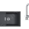 Franke Sets - SET T76, Tectonite-Spüle S2D 611-100 Mit Armatur SAMOA, Schwarz/Chrom 143.0616.929