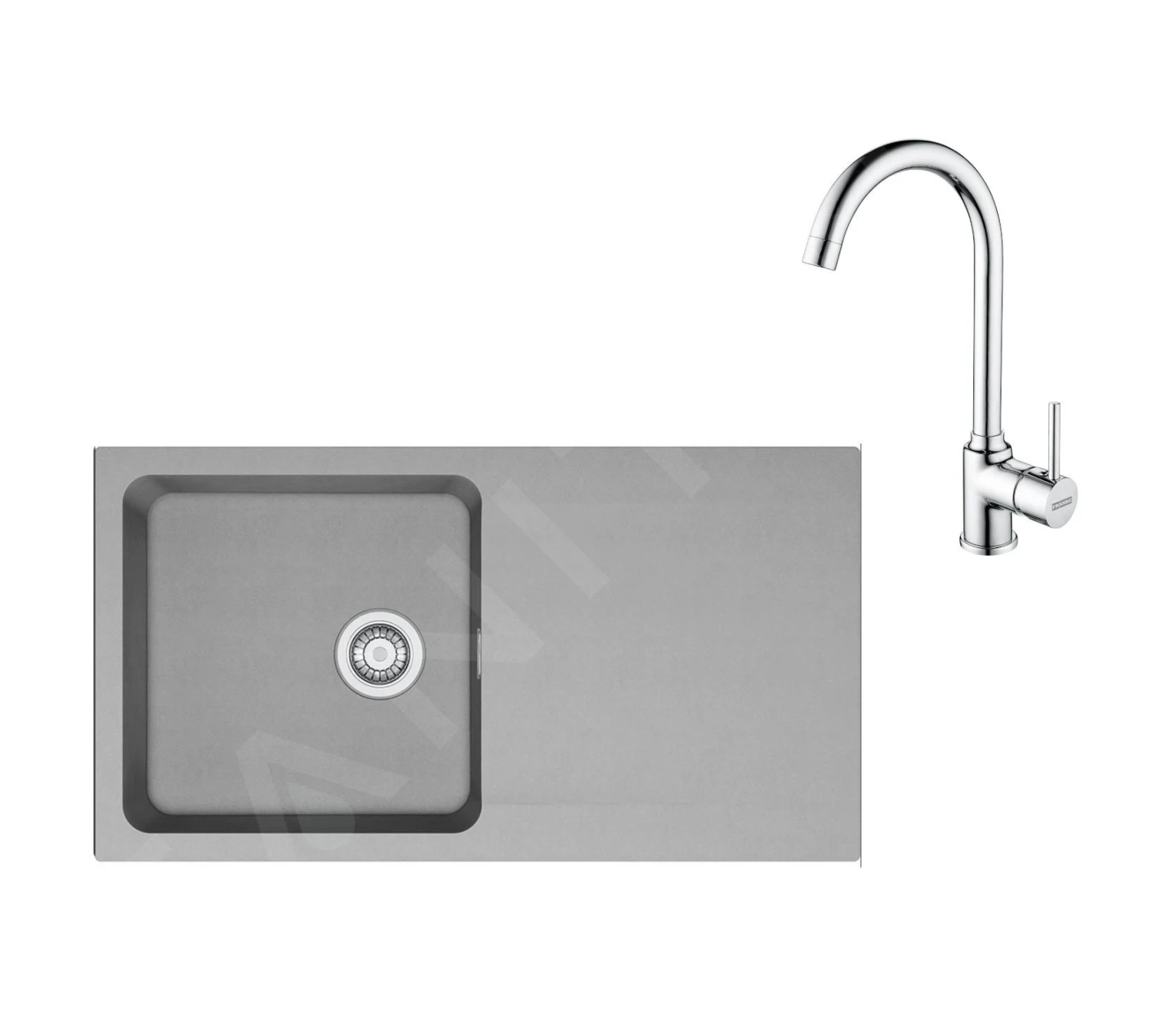 Franke Sets - Set T98, Tectonite-Spüle OID 611 Und Armatur FP 9000.031, Grau / Chrom 143.0675.702 1 Franke Sets - Set T98, Tectonite-Spüle OID 611 Und Armatur FP 9000.031, Grau / Chrom 143.0675.702