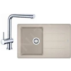 Franke Sets - Küchenset G97, Fragranit Spülbecken BFG 611-78, Sahara + Küchenarmatur SAMOA, Chrom 114.0439.154