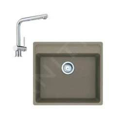 Franke Sets - Set G246, Fragranit-Spüle MRG 610-52 RTL Und Armatur Samoa, Kaschmir / Chrom 114.0675.596