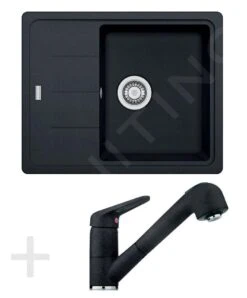 Franke Sets - Küchenset G55, Fragranit Spülbecken BFG 611-62, Onyx + Küchenarmatur FC 9547, Onyx 114.0323.817
