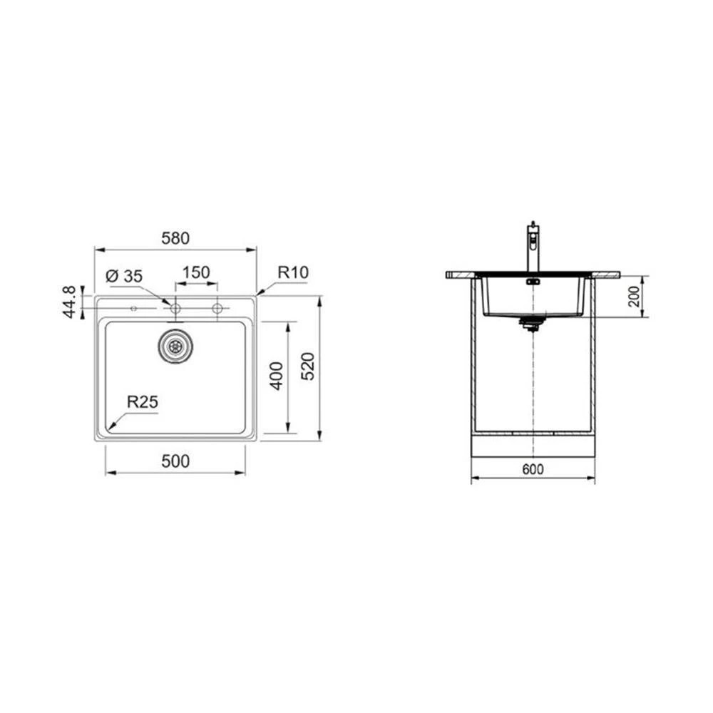 Franke Einbaubecken Mythos MYX 210-50 A Edelstahl Gebürstet Exzenterbetätigung 2 Franke Einbaubecken Mythos MYX 210-50 A Edelstahl Gebürstet Exzenterbetätigung – Bild 2