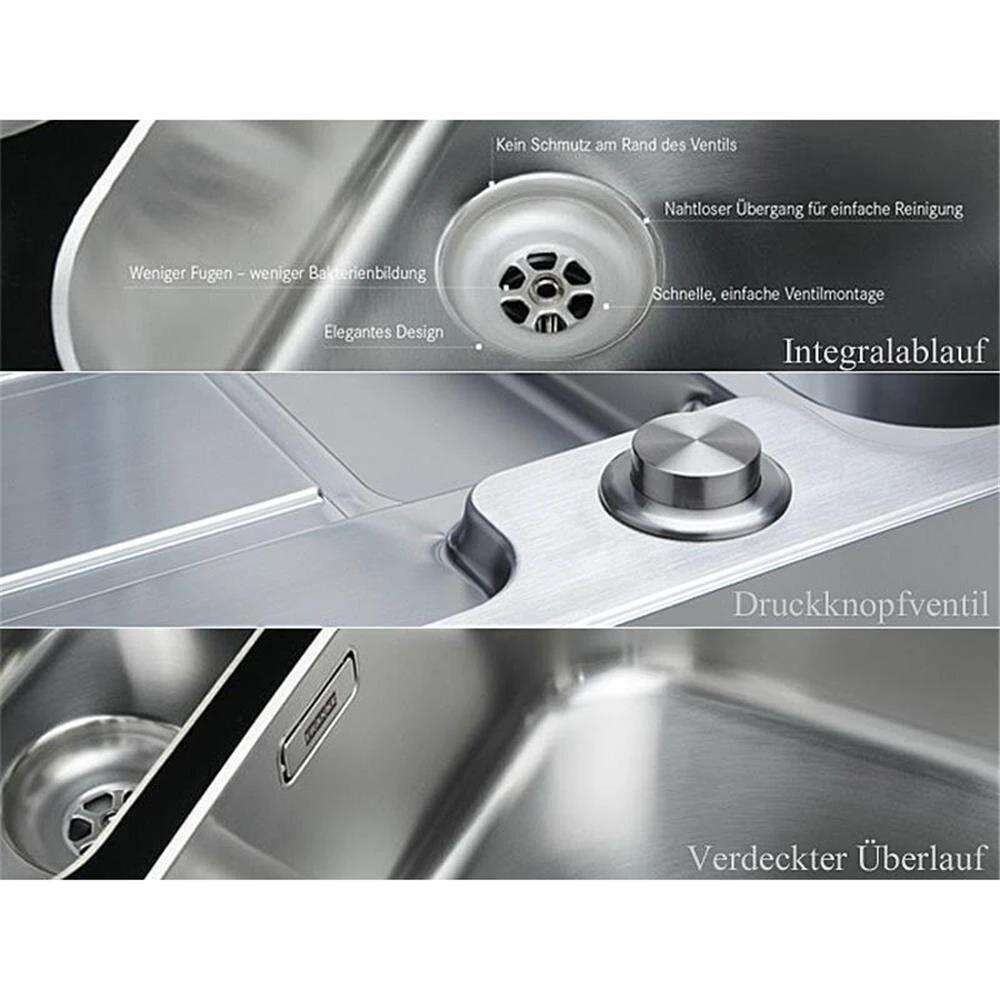 Franke Einbauspüle Argos AGX 211 Edelstahl, Druckknopfventil 4 Franke Einbauspüle Argos AGX 211 Edelstahl, Druckknopfventil – Bild 4