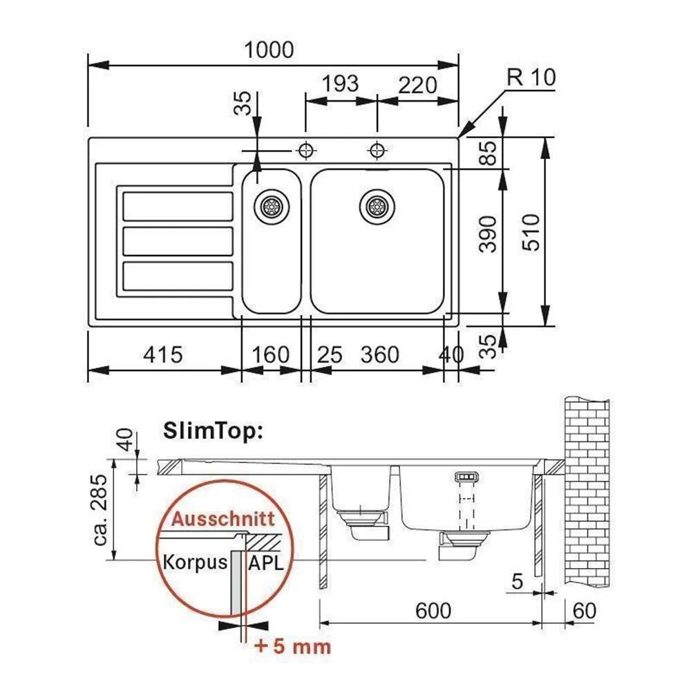 Franke Einbauspüle Epos EOX 251 Edelstahl, Druckknopfventil 4 Franke Einbauspüle Epos EOX 251 Edelstahl, Druckknopfventil – Bild 4