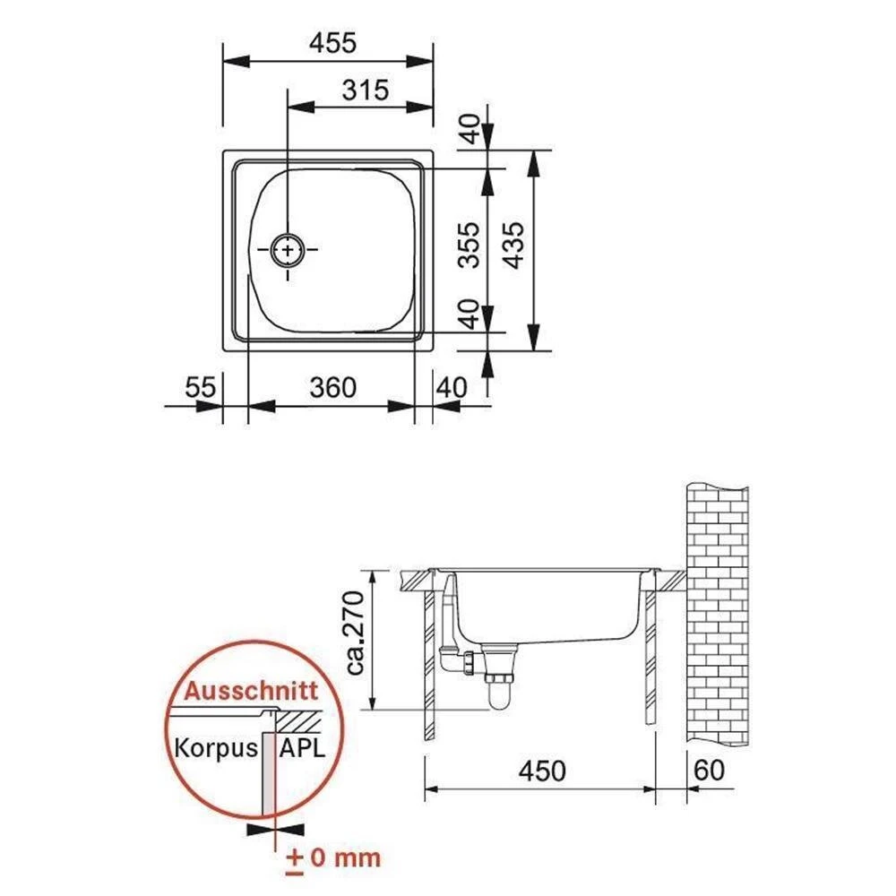 Franke Einbauspüle Eurostar ETN 610 Edelstahl Seidenmatt 2 Franke Einbauspüle Eurostar ETN 610 Edelstahl Seidenmatt – Bild 2