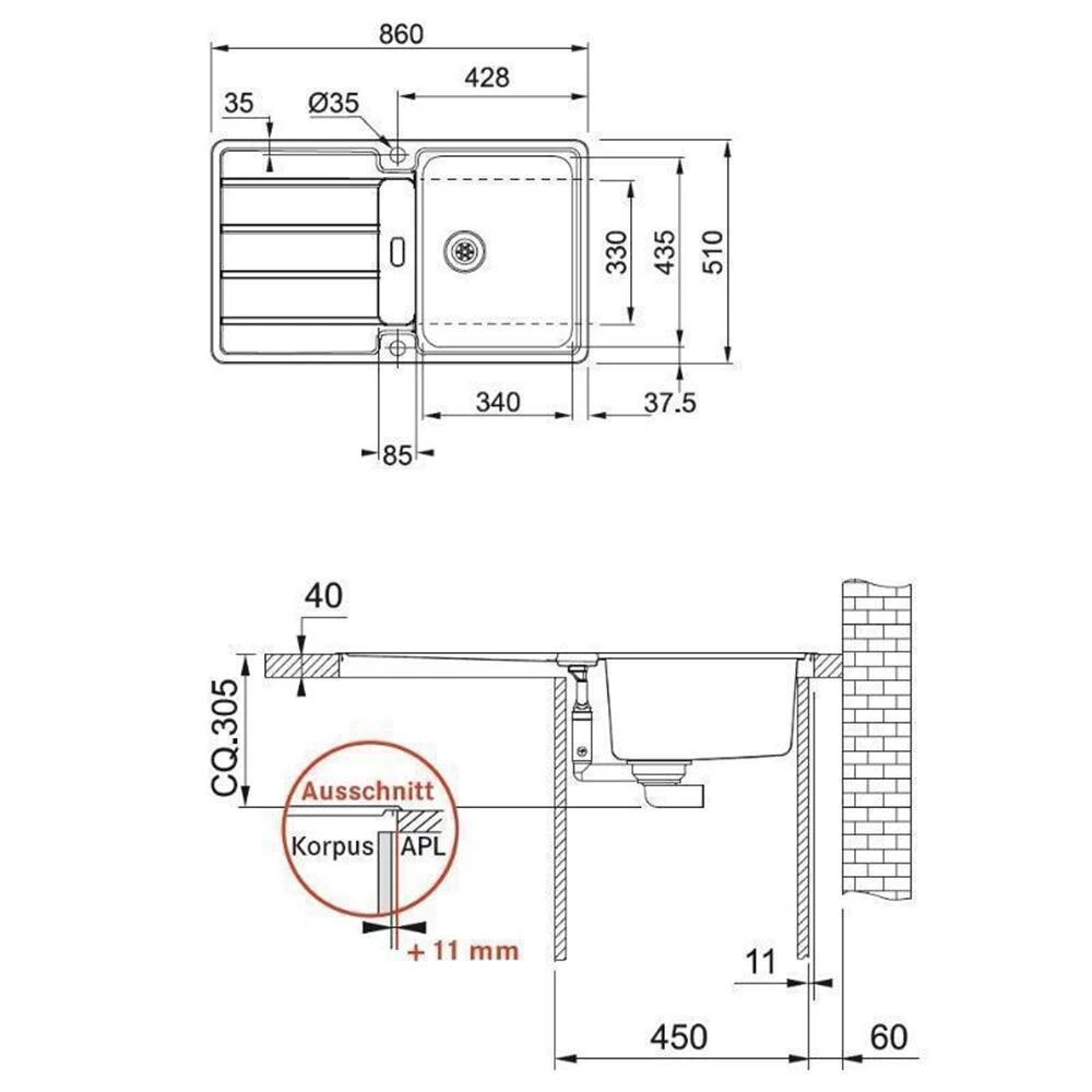 Franke Einbauspüle Hydros HDX 214 Edelstahl Glatt, Druckknopfventil 4 Franke Einbauspüle Hydros HDX 214 Edelstahl Glatt, Druckknopfventil – Bild 4
