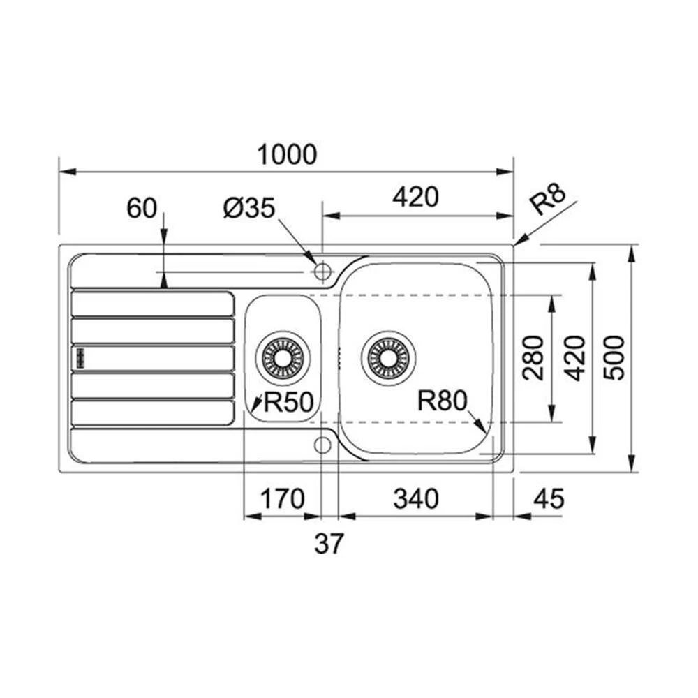 Franke Einbauspüle Spark SKL 651 Edelstahl Leinen 2 Franke Einbauspüle Spark SKL 651 Edelstahl Leinen – Bild 2